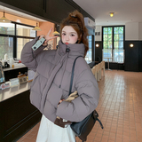 【现货】灰色连帽短款羽绒服女2025外套005-6087-P285-K428，女装羽绒服，浙宝005