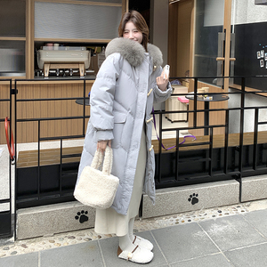 现货  2025新品送毛领白鸭绒中长款羽绒服005 -609-P335-K498图片