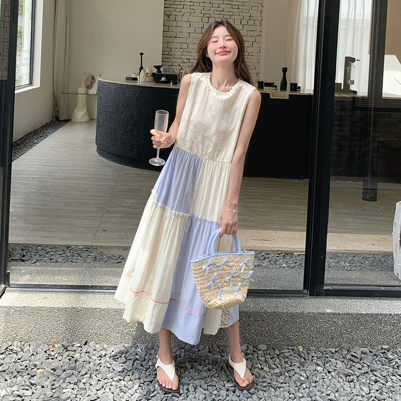 【现货】数据好蓝白拼接小众连衣裙0059922P125K188,女装连衣裙,浙宝005