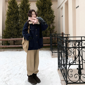 [新款】工装风羊羔毛翻领羽绒服005-6110-P285-K428图片
