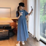 夏季新品【现货】牛仔长款连衣裙005--8815--P105--K158，女装连衣裙，浙宝005