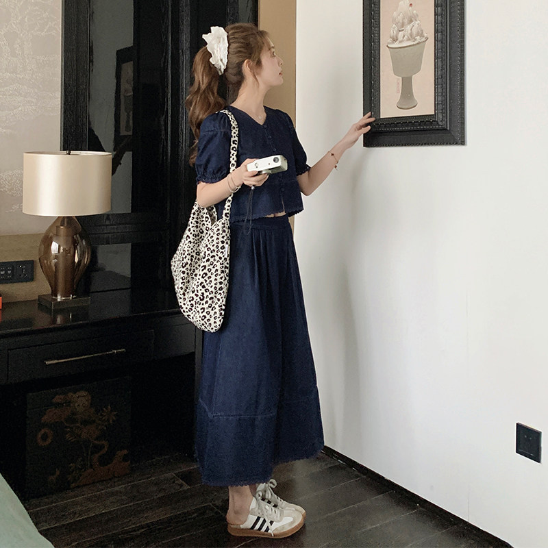 【大货足】2026夏季新品薄牛仔套装连衣裙2B063636-P145-K208，女装套装/套裙，浙宝005