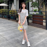 2026夏季新品休闲简约洗水棉背带裙0058897P100K148，女装连衣裙，浙宝005