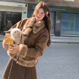 【镇店神款】大货充足麂皮绒复合婴儿绒外套005-9998-P205-K298，女装皮草，浙宝005