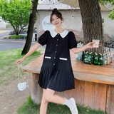 夏季新品【-现货】短款娃娃领连衣裙005--8809--P105--，女装连衣裙，浙宝005