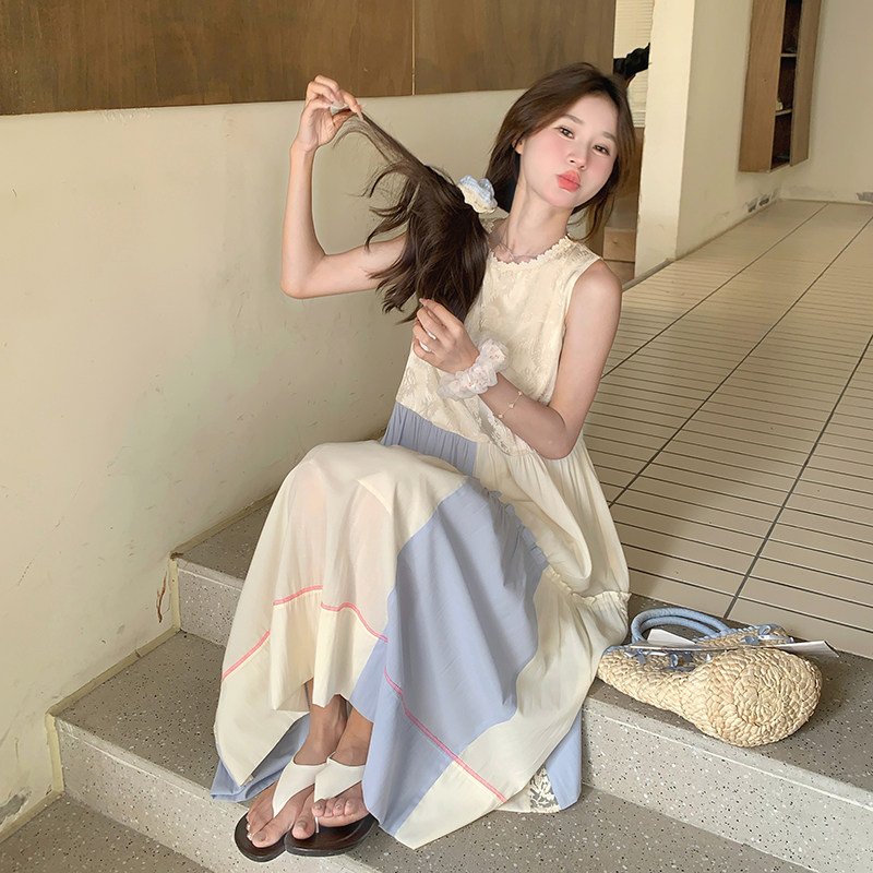 【现货】数据好蓝白拼接小众连衣裙0059922P125K188,女装连衣裙,浙宝005