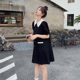 夏季新品【-现货】短款娃娃领连衣裙005--8809--P105--，女装连衣裙，浙宝005