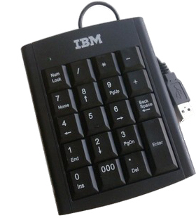 IBM有线数字小键盘电脑外接USB巧克力键盘银行财务出纳键盘免切换