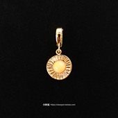 任意可掰扣小巧吊坠DIY珍珠裸链镀金项坠天然太阳石可拆卸单坠