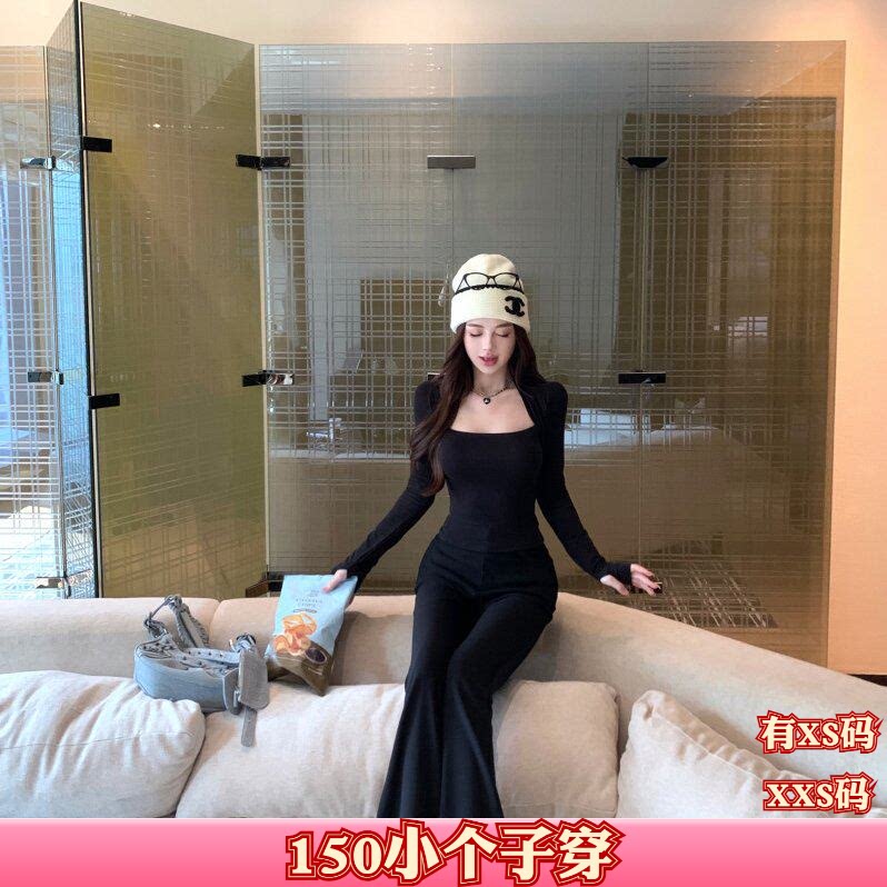 秋装加小码XXS矮个子150cm显高女装假两件针织打底衫长袖t恤上衣