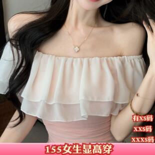 女装夏装150cm显高加小码矮个子XXXS雪纺拼接短裙包臀短款连衣裙
