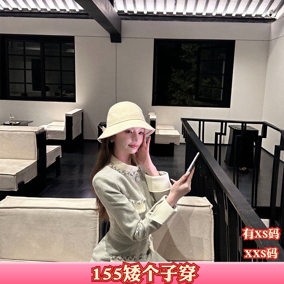 秋装加小码小个子女装XXS150cm显高立领收腰长袖时尚百搭裙连衣裙