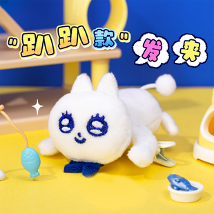 领结猫原创趴趴款 发夹女生可爱卡通毛绒侧边刘海夹发卡前额头饰