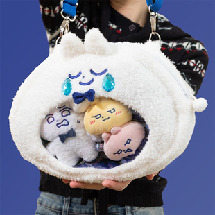 领结猫原创毛绒痛包吧唧谷子公仔挂件学生背包二次元 斜挎包单肩包