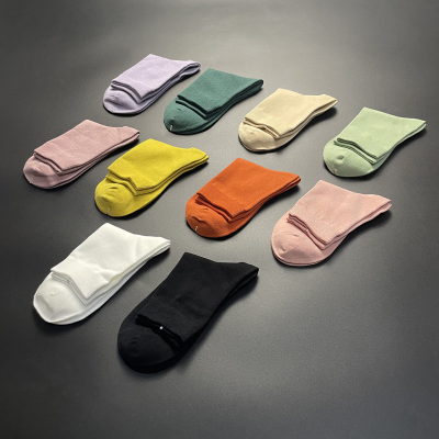 抗起球女士纯棉彩色袜子