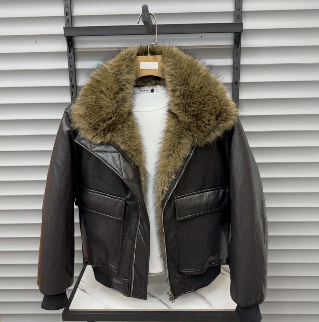 男士座山雕PU皮衣冬季新款皮毛一体保暖加厚皮夹克商务高端棉服男,男装,皮衣,淘宝优惠券,粉丝福利购,淘宝优惠卷