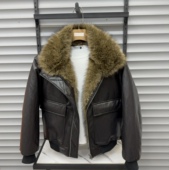 新款 男士 座山雕PU皮衣冬季 皮毛一体保暖加厚皮夹克商务高端棉服男