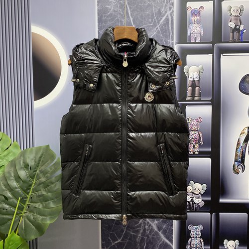 2025冬季新款羽绒马甲男士活帽可拆白鸭绒马夹青年时尚保暖外套男