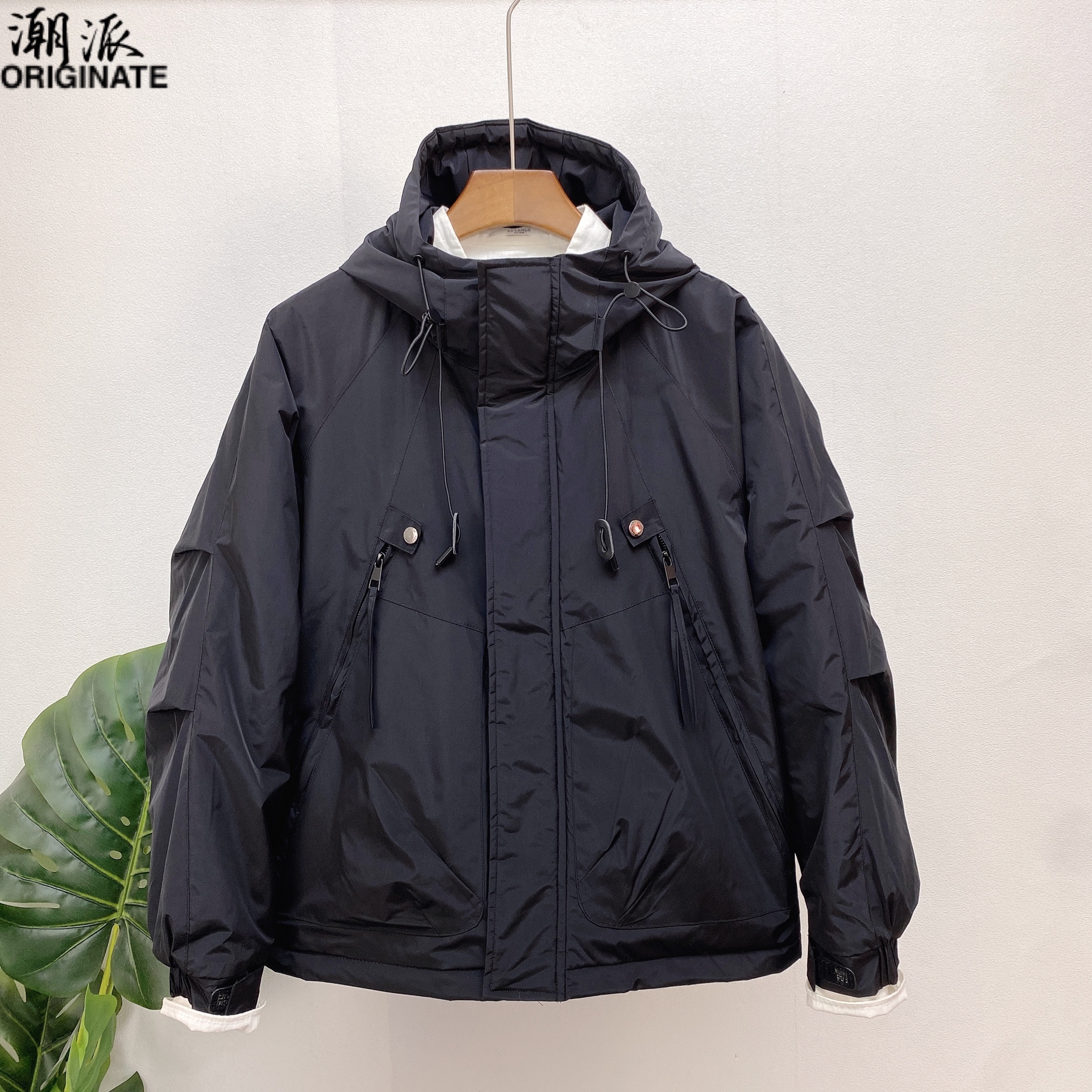 男士棉服冬季新款冲锋衣保暖外套韩版修身百搭拉链痞帅连帽棉衣男