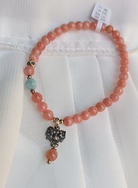 天然红纹石手链女款单圈小众设计感轻奢精致闺蜜礼物