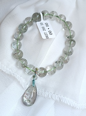 天然水晶透体满天星绿幽灵手链吊坠女款时尚百搭礼物送女友闺蜜