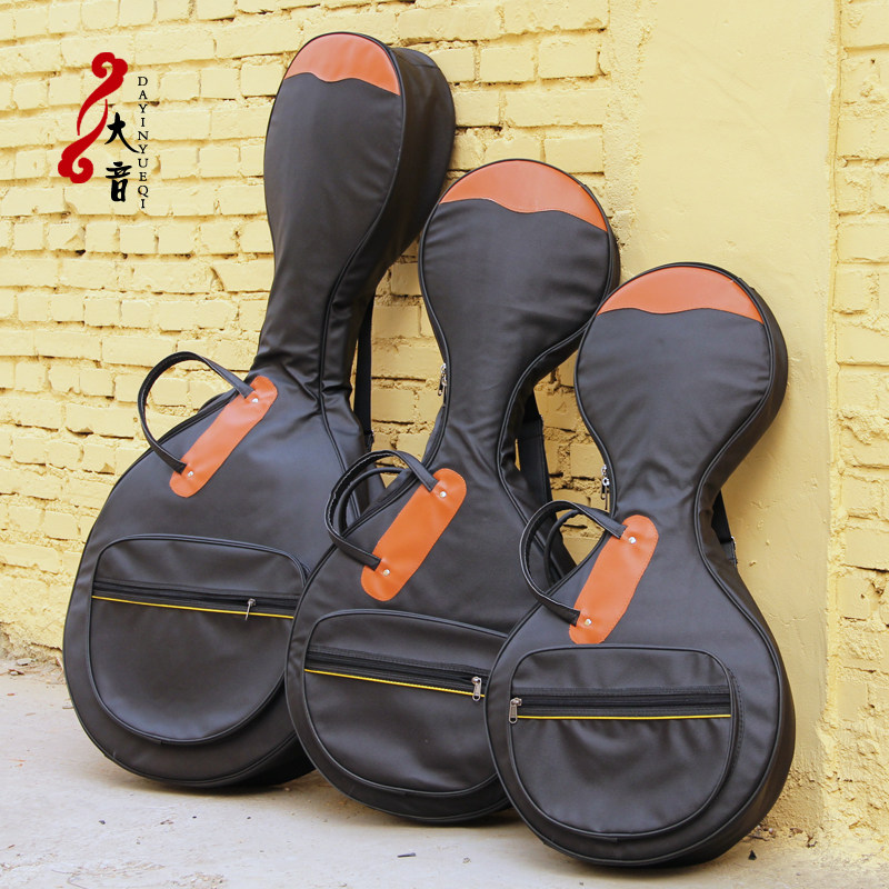 梵巢乐器配件黑色皮革中阮包PU布料防水防潮海绵内衬双肩背手提包