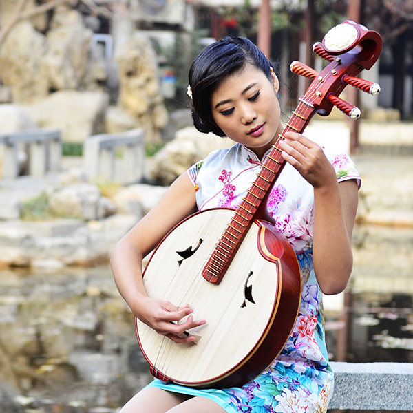 专业琴师手工制作酸枝木材质中阮民族弹拨乐器演奏赠配件盒弦梵巢