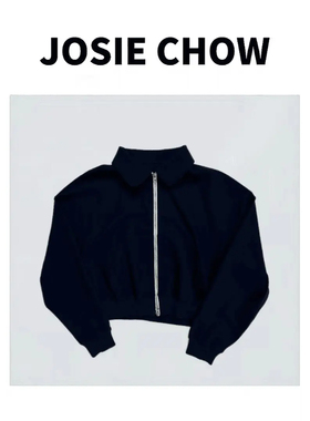 JOSIE CHOW【小翻领】秋冬休闲纯色双拉链短款外套。JC631237
