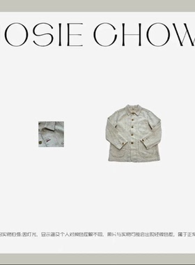 JOSIE CHOW【亚麻】女款老钱风翻领缝线春夏季短外套。JC825111