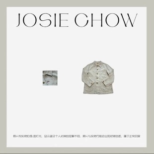 短外套 JOSIE JC825111 老钱风翻领缝线春夏季 女款 CHOW 亚麻