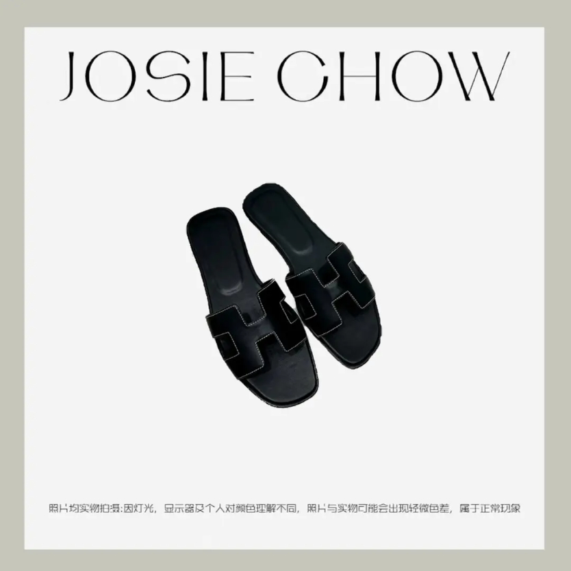 JOSIE CHOW【造型拖】女款老钱质感高奢拖鞋。Hm032012