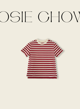 JOSIE CHOW【巨百搭】夏季新款宽松圆领条纹T恤短袖上衣JC401495
