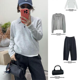 JOSIE CHOW【花纱】秋冬新款老钱POLO领羊绒打底衫套头衫TH612013