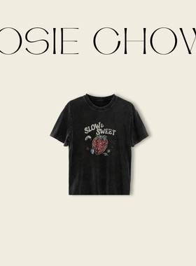 JOSIE CHOW【草莓T】夏季圆领短袖上衣百搭纯棉宽松T恤JC7110183