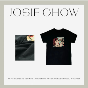 设计师复古休闲T恤短袖 JOSIE 女款 Drink漫画T JC080437 CHOW