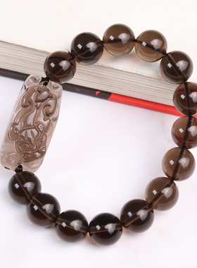 正品天然冰种黑曜石貔貅手串男士款手链招财貔貅旺事业财运保平安