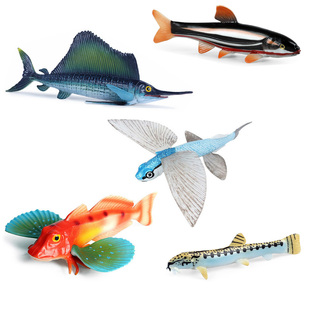 硬塑料雅罗鱼中华花鳅泥鳅剑旗鱼飞鱼绿鳍鱼箭鱼少儿认知科普玩具
