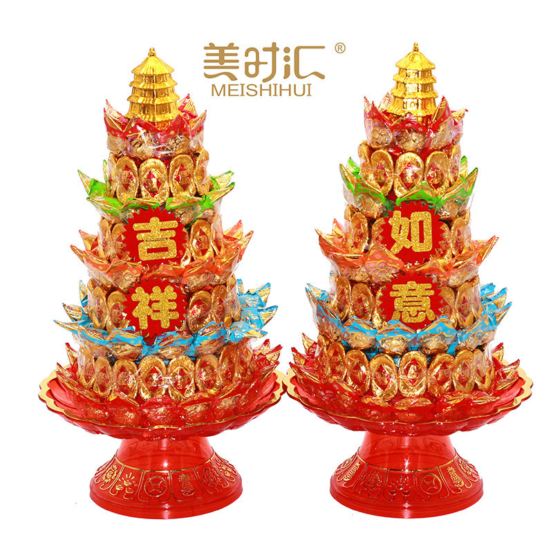 九层宝塔糖塔莲花法会供佛菩萨拜天公初一十五中秋拜月娘妈祖财神
