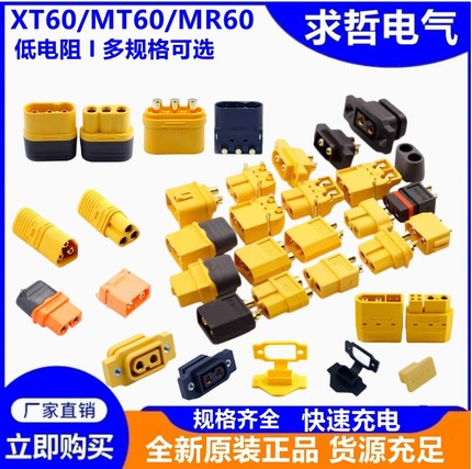 Amass 艾迈斯XT60插头航模无人机动力电池接头可固定带螺母XT60E