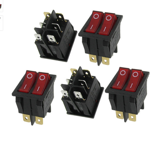 船型开关饮水机开关电源开关双联开关kcd8-212/n双排带灯