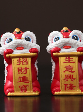 创意中国风佛山醒狮石狮子摆件桌面装饰招财进宝生意兴隆开业礼品