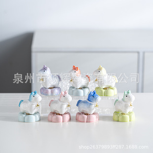 马年网红同款景德镇陶瓷旋转小摆件景德镇结晶釉马转转摆饰