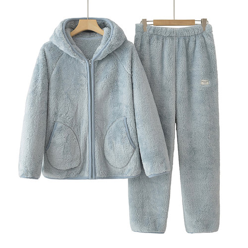 加厚保暖睡衣休闲家居服男可外穿