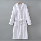 2024新外贸原单法兰绒睡袍珊瑚绒白色浴袍浴衣男加长加大居家服