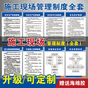 建筑工地施工现场安全管理制度牌八大员岗位职责文明施工安全生产
