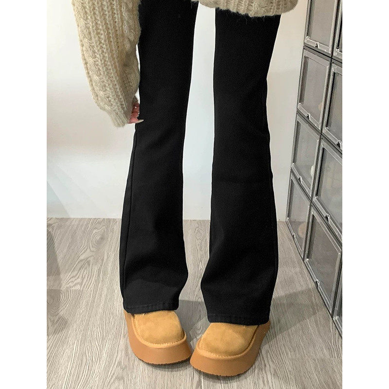 黑色百搭微喇叭牛仔裤女春季秋冬2026年新款高腰宽松显瘦马蹄裤子