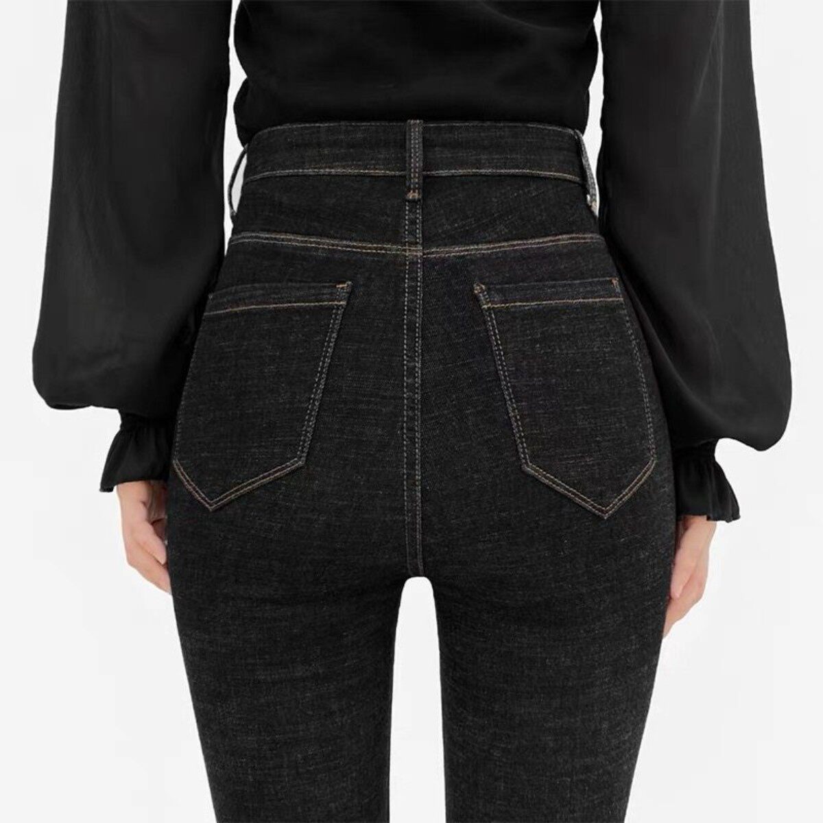 黑色牛仔裤女春季秋冬2026年新款高腰修身弹力显瘦九分小脚铅笔裤