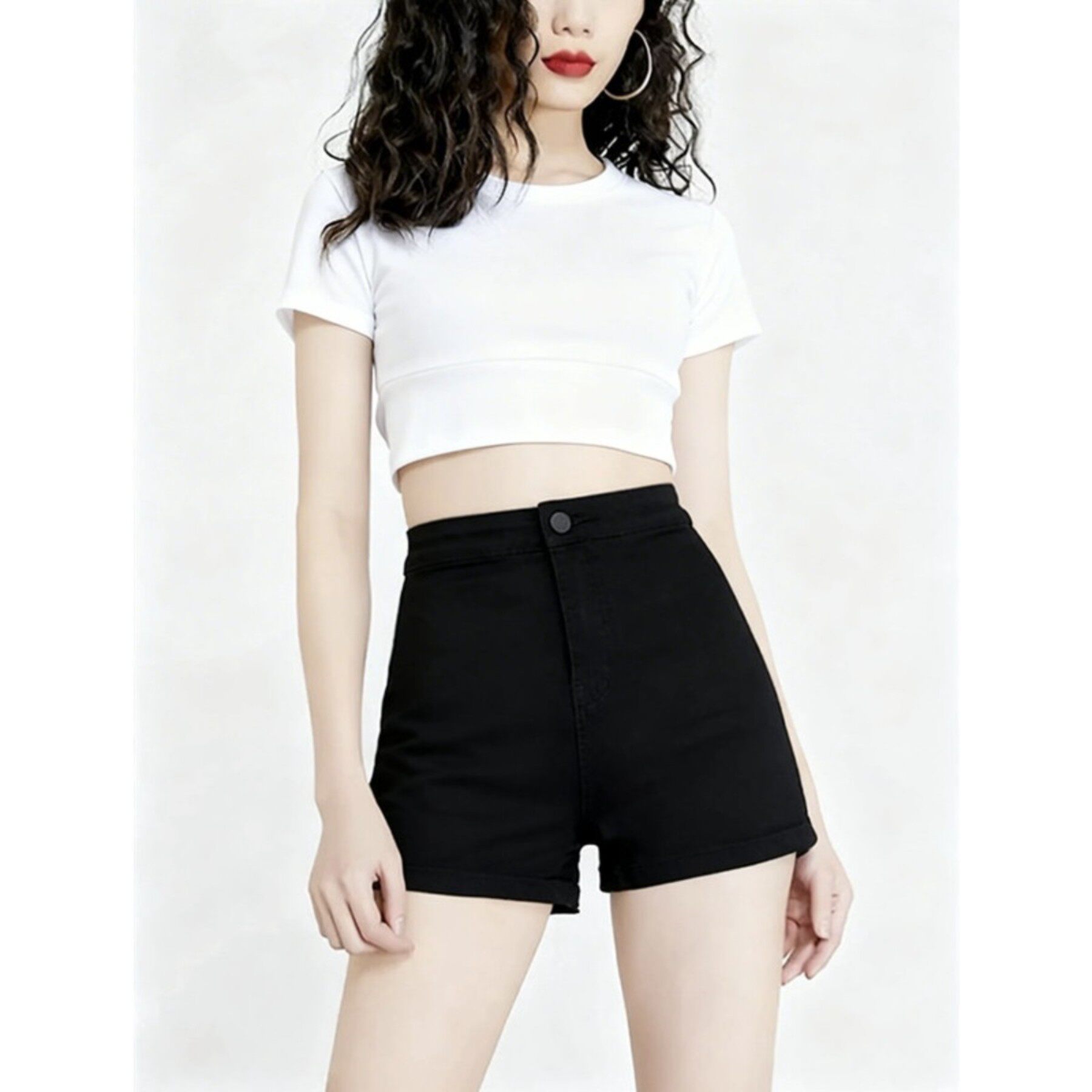 黑色牛仔短裤女春季春夏2026新款高腰辣妹紧身弹力包臀超短热裤子