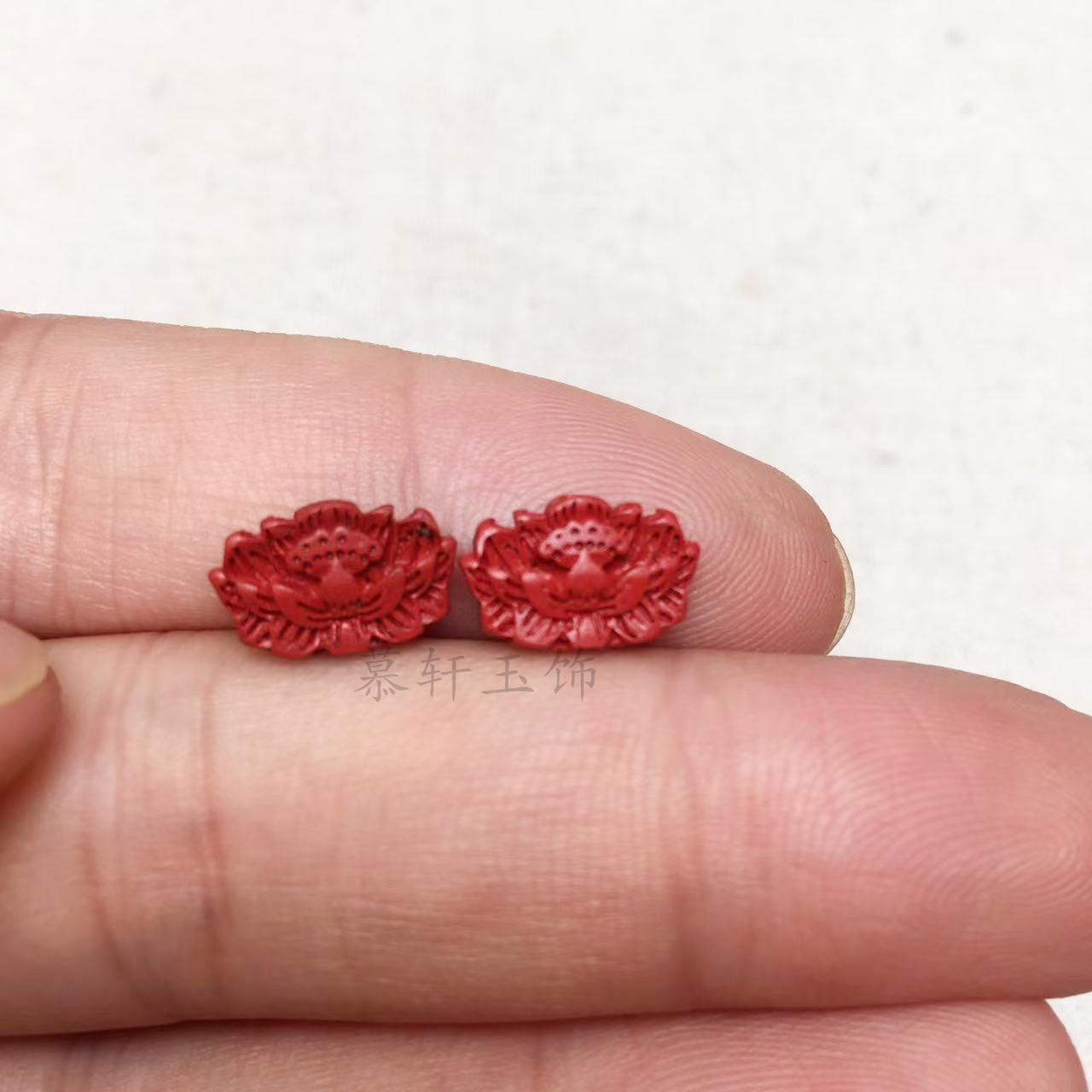 朱砂红砂莲花散珠手工DIY饰品