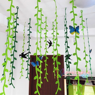 幼儿园吊饰走廊教室环境布置挂饰店铺天花板春天装饰柳条燕子蝴蝶